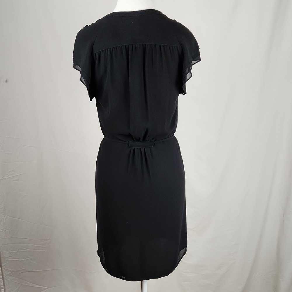 H&M Black Flutter Sleeve V-Neck Mini Dress - Picture 2 of 7
